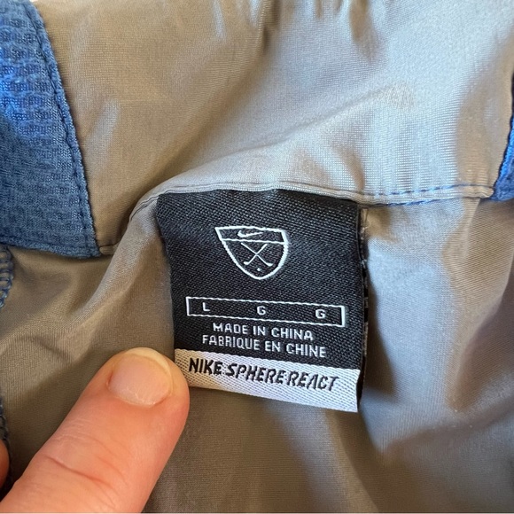 Nike Sphere React Golf Large Men’s Blue Gray Polo Shirt - Picture 2 of 4